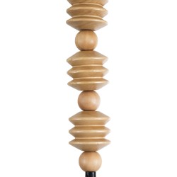 BEADS 00696 Vintage Κρεμαστό Φωτιστικό Οροφής με Ντουί 1 x E27 AC 220-240V IP20 - Μπεζ - Μ5 x Π5 x Υ33cm