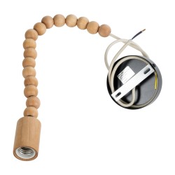 BEADS 00698 Vintage Κρεμαστό Φωτιστικό Οροφής με Ντουί 1 x E27 AC 220-240V IP20 - Μπεζ - Μ4 x Π4 x Υ47cm