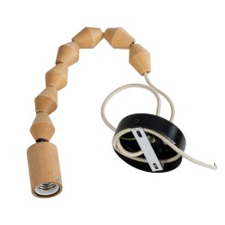 BEADS 00699 Vintage Κρεμαστό Φωτιστικό Οροφής με Ντουί 1 x E27 AC 220-240V IP20 - Μπεζ - Μ4 x Π4 x Υ43cm