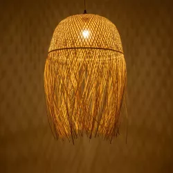 MANILA 00713 Boho Κρεμαστό Φωτιστικό Οροφής με Ντουί 1 x E27 AC 220-240V IP20 - Μπεζ - Μ50 x Π50 x Υ70cm