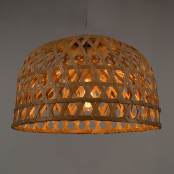 MANGEA 00716 Boho Κρεμαστό Φωτιστικό Οροφής με Ντουί 1 x E27 AC 220-240V IP20 - Μπεζ - Μ50 x Π50 x Υ34cm