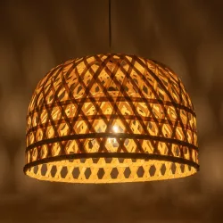 MANGEA 00716 Boho Κρεμαστό Φωτιστικό Οροφής με Ντουί 1 x E27 AC 220-240V IP20 - Μπεζ - Μ50 x Π50 x Υ34cm