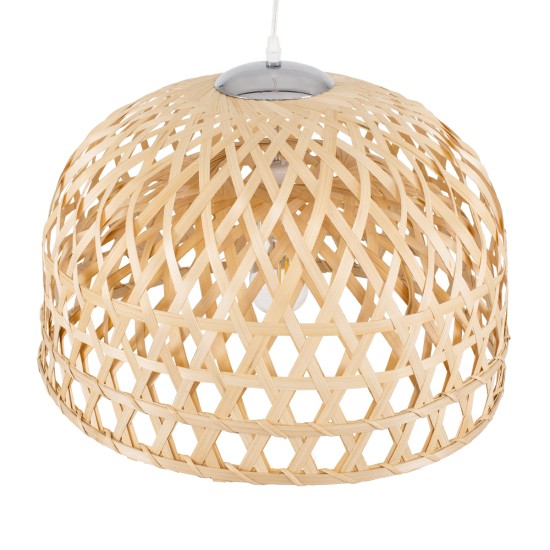 MANGEA 00716 Boho Κρεμαστό Φωτιστικό Πλέγμα Μονόφωτο 1 x E27 IP20 Μπέζ Ξύλο - Μ50 x Π50 x Υ34cm MANGEA 00716 Boho Κρεμαστό Φωτιστικό Πλέγμα Μονόφωτο 1 x E27 IP20 Μπέζ Ξύλο - Μ50 x Π50 x Υ34cm