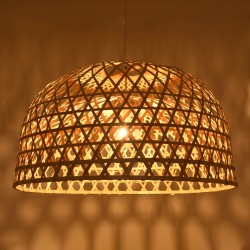 MANGEA 00717 Boho Κρεμαστό Φωτιστικό Οροφής με Ντουί 1 x E27 AC 220-240V IP20 - Μπεζ - Μ100 x Π100 x Υ59cm