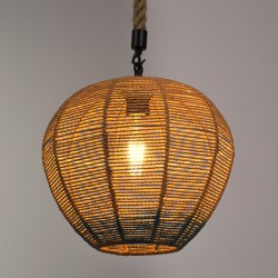 SIMON 00726 Boho Κρεμαστό Φωτιστικό Οροφής με Ντουί 1 x E27 AC 220-240V IP20 - Μπεζ & Μπλε - Μ30 x Π30 x Υ30cm