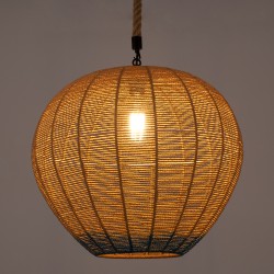 SIMON 00727 Boho Κρεμαστό Φωτιστικό Οροφής με Ντουί 1 x E27 AC 220-240V IP20 - Μπεζ & Μπλε - Μ50 x Π50 x Y47cm