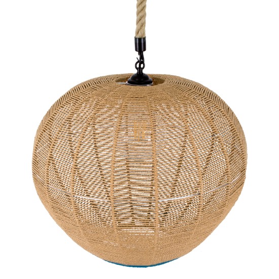 SIMON 00727 Boho Κρεμαστό Φωτιστικό Ανάρτηση Μονόφωτο 1 x E27 IP20 Μπεζ & Μπλε Σχοινί - Μ50 x Π50 x Y47cm SIMON 00727 Boho Κρεμαστό Φωτιστικό Ανάρτηση Μονόφωτο 1 x E27 IP20 Μπεζ & Μπλε Σχοινί - Μ50 x Π50 x Y47cm