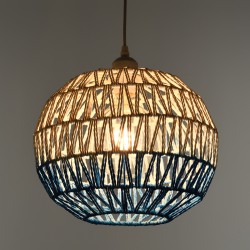 SANTOR 00728 Boho Κρεμαστό Φωτιστικό Οροφής με Ντουί 1 x E27 AC 220-240V IP20 - Λευκό & Μπλε - Μ30 x Π30 x Υ30cm