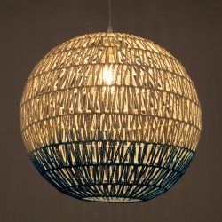 SANTOR 00729 Boho Κρεμαστό Φωτιστικό Οροφής με Ντουί 1 x E27 AC 220-240V IP20 - Λευκό & Μπλε - Μ50 x Π50 x Y50cm