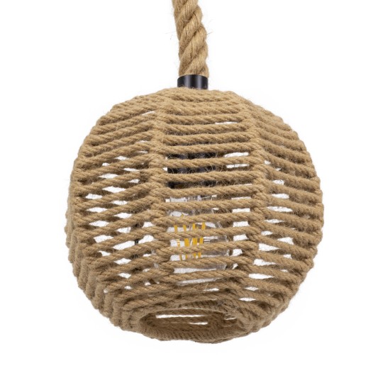 MANDALA 00730 Boho Κρεμαστό Φωτιστικό Μπάλα Μονόφωτο 1 x E27 IP20 Μπεζ Σχοινί - Μ20 x Π20 x Υ20cm MANDALA 00730 Boho Κρεμαστό Φωτιστικό Μπάλα Μονόφωτο 1 x E27 IP20 Μπεζ Σχοινί - Μ20 x Π20 x Υ20cm