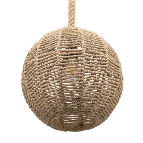 MANDALA 00731 Boho Κρεμαστό Φωτιστικό Πλέγμα Μονόφωτο 1 x E27 IP20 Μπεζ Σχοινί - Μ30 x Π30 x Y30cm MANDALA 00731 Boho Κρεμαστό Φωτιστικό Πλέγμα Μονόφωτο 1 x E27 IP20 Μπεζ Σχοινί - Μ30 x Π30 x Y30cm