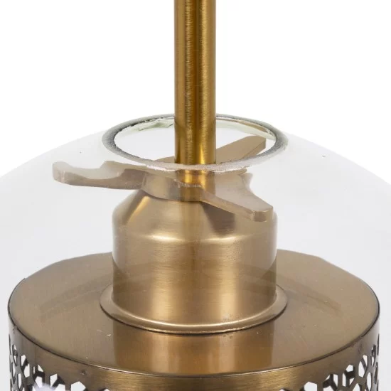 AVERY 00739 Μοντέρνο Κρεμαστό Φωτιστικό Οροφής με Ντουί 1 x E27 AC 220-240V IP20 - Διάφανο & Χρυσό - Μ18 x Π18 x Υ38cm