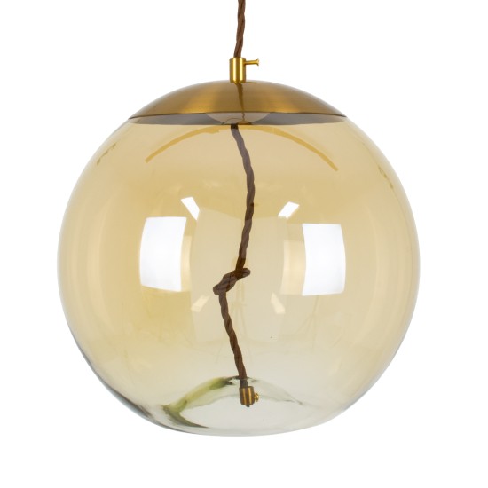 AXTON 00748 Μοντέρνο Κρεμαστό Φωτιστικό Οροφής LED 5W 500lm 180° AC 220-240V IP20 Θερμό Λευκό 2700K - Sanan SMD Chip - Χρυσό & Μελί - Μ30 x Π30 x Υ30cm - 2 Xρόνια Εγγύηση