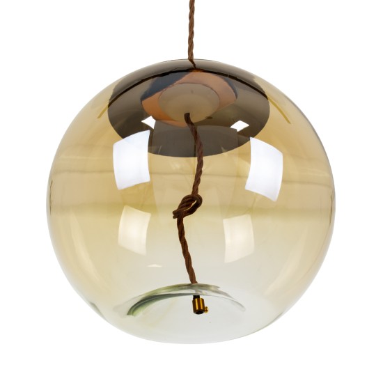 AXTON 00748 Μοντέρνο Κρεμαστό Φωτιστικό Οροφής LED 5W 500lm 180° AC 220-240V IP20 Θερμό Λευκό 2700K - Sanan SMD Chip - Χρυσό & Μελί - Μ30 x Π30 x Υ30cm - 2 Xρόνια Εγγύηση