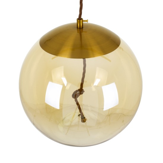 AXTON 00748 Μοντέρνο Κρεμαστό Φωτιστικό Οροφής LED 5W 500lm 180° AC 220-240V IP20 Θερμό Λευκό 2700K - Sanan SMD Chip - Χρυσό & Μελί - Μ30 x Π30 x Υ30cm - 2 Xρόνια Εγγύηση