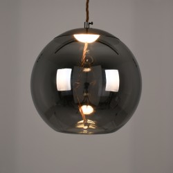 ΑΧΤΟΝ 00749 Μοντέρνο Κρεμαστό Φωτιστικό Οροφής LED 7W 500lm 180° AC 220-240V IP20 Θερμό Λευκό 2700K - Sanan SMD Chip - Μαύρο & Μαύρο Φιμέ - Μ30 x Π30 x Υ30cm - 2 Χρόνια Εγγύηση