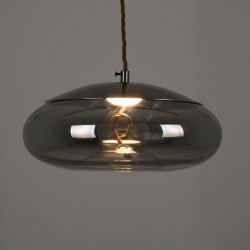 AXTON 00751 Μοντέρνο Κρεμαστό Φωτιστικό Οροφής LED 5W 500lm 180° AC 220-240V IP20 Θερμό Λευκό 2700K - Sanan SMD Chip - Μαύρο & Μαύρο Φιμέ - Μ30 x Π30 x Υ15cm - 2 Xρόνια Εγγύηση