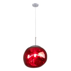 DIXAR 00763 Μοντέρνο Κρεμαστό Φωτιστικό Οροφής με Ντουί 1 x E27 AC 220-240V IP20 - Κόκκινο & Ασημί - Μ36 x Π36 x Υ45cm