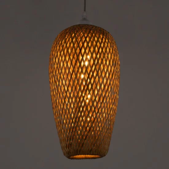 SAN TROPEZ 00764 Boho Κρεμαστό Φωτιστικό Οροφής με Ντουί 1 x E27 AC 220-240V IP20 - Μπεζ - Μ19 x Π19 x Υ42cm