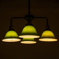 LIBRARY 00769 Vintage Φωτιστικό Οροφής με Ντουί 4 x E27 AC 220-240V IP20 - Πολύχρωμο - Μ57 x Π57 x Υ90cm