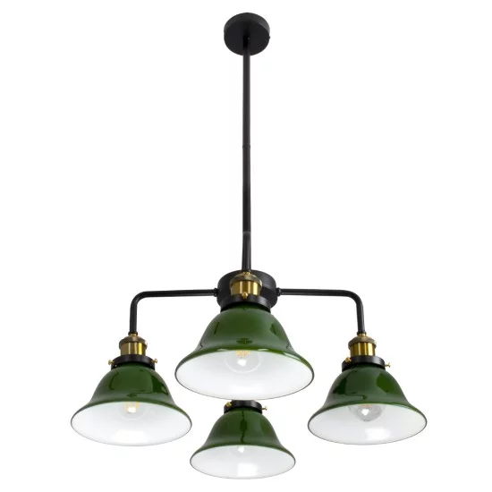 LIBRARY 00769 Vintage Φωτιστικό Οροφής με Ντουί 4 x E27 AC 220-240V IP20 - Πολύχρωμο - Μ57 x Π57 x Υ90cm