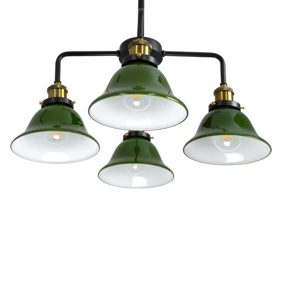 LIBRARY 00769 Vintage Φωτιστικό Οροφής με Ντουί 4 x E27 AC 220-240V IP20 - Πολύχρωμο - Μ57 x Π57 x Υ90cm