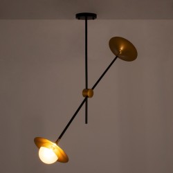 JOLIET 00778 Μοντέρνο Φωτιστικό Οροφής με Ντουί 2 x G9 AC 220-240V IP20 - Μαύρο & Χρυσό - Μ93 x Π20 x Υ100cm