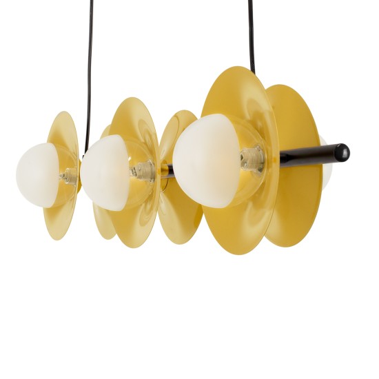 JOLIET 00783 Μοντέρνο Κρεμαστό Φωτιστικό Οροφής με Ντουί 6 x G9 AC 220-240V IP20 - Μαύρο & Χρυσό - Μ95 x Π28 x Υ20cm