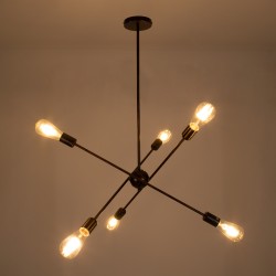 ZANE 00785 Μοντέρνο Φωτιστικό Οροφής με Ντουί 6 x E27 AC 220-240V IP20 - Χάλκινο - Μ70 x Π70 x Υ100cm