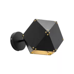 WELLES 00794 Μοντέρνο Φωτιστικό Τοίχου - Απλίκα με Ντουί 1 x E14 AC 220-240V IP20 - Μαύρο - Μ17 x Π28 x Υ17cm