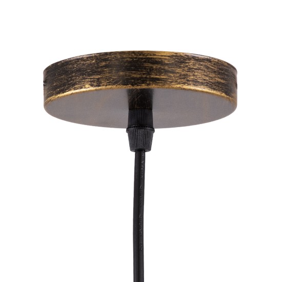 CUBE 00803 Μοντέρνο Κρεμαστό Φωτιστικό Οροφής με Ντουί 1 x E27 AC 220-240V IP20 - Χάλκινο Εφέ Σκουριάς - Μ25 x Π25 x Υ25cm