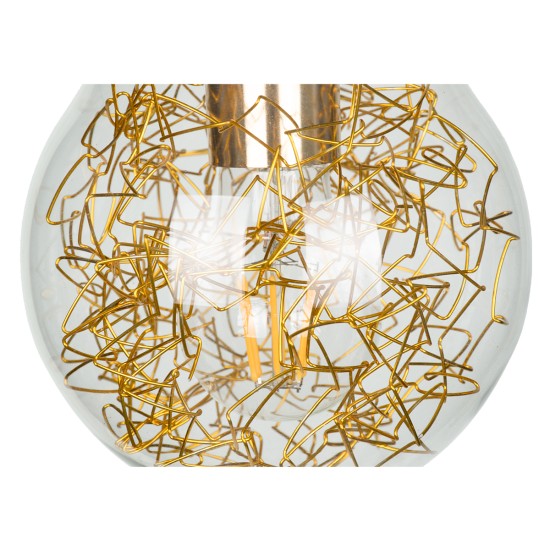 LAMP 00807 Μοντέρνο Κρεμαστό Φωτιστικό Φιγούρα Μονόφωτο 1 x E27 IP20 Ασημί & Χρυσό Μέταλλο με Διάφανο Γυαλί - Μ15 x Π15 x Υ27cm LAMP 00807 Μοντέρνο Κρεμαστό Φωτιστικό Φιγούρα Μονόφωτο 1 x E27 IP20 Ασημί & Χρυσό Μέταλλο με Διάφανο Γυαλί - Μ15 x Π15 x Υ27cm