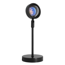 00812 Επιτραπέζιο Φωτιστικό Πορτατίφ LED 12W 600lm 180° DC 5V IP20 Μπλε - Μωβ - Ροζ RAINBOW EFFECT Μαύρο Μέταλλο με Διάφανο Πλαστικό - Μ10 x Π10 x Υ26.5cm - 2 Xρόνια Εγγύηση