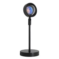 00812 Επιτραπέζιο Φωτιστικό Πορτατίφ LED 12W 600lm 180° DC 5V IP20 Μπλε - Μωβ - Ροζ RAINBOW EFFECT Μαύρο Μέταλλο με Διάφανο Πλαστικό - Μ10 x Π10 x Υ26.5cm - 2 Xρόνια Εγγύηση