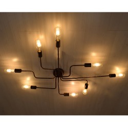 LIBERTA 00841 Μοντέρνο Φωτιστικό Οροφής με Ντουί 8 x E27 AC 220-240V IP20 - Μπρούτζινο - Μ102 x Π72 x Υ10.5cm