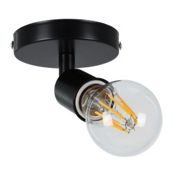 SARA 00843 Μοντέρνο Φωτιστικό Οροφής με Ντουί 1 x E27 AC 220-240V IP20 - Μαύρο - Μ10 x Π10 x Υ10.3cm