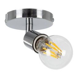 SARA 00844 Μοντέρνο Φωτιστικό Οροφής με Ντουί 1 x E27 AC 220-240V IP20 - Ασημί - Μ10 x Π10 x Υ10.3cm