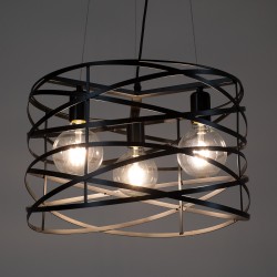 TOKEN 00855 Μοντέρνο Κρεμαστό Φωτιστικό Οροφής με Ντουί 3 x E27 AC 220-240V IP20 - Μαύρο - Μ43 x Π43 x Υ29cm