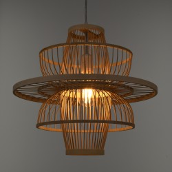 BALI 00861 Boho Κρεμαστό Φωτιστικό Οροφής με Ντουί 1 x E27 AC 220-240V IP20 - Μπεζ - Μ45 x Π45 x Υ42.5cm