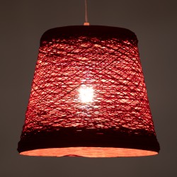 PLAYROOM 00863 Vintage Κρεμαστό Φωτιστικό Οροφής με Ντουί 1 x E27 AC 220-240V IP20 - Κόκκινο - Μ32 x Π32 x Υ27cm