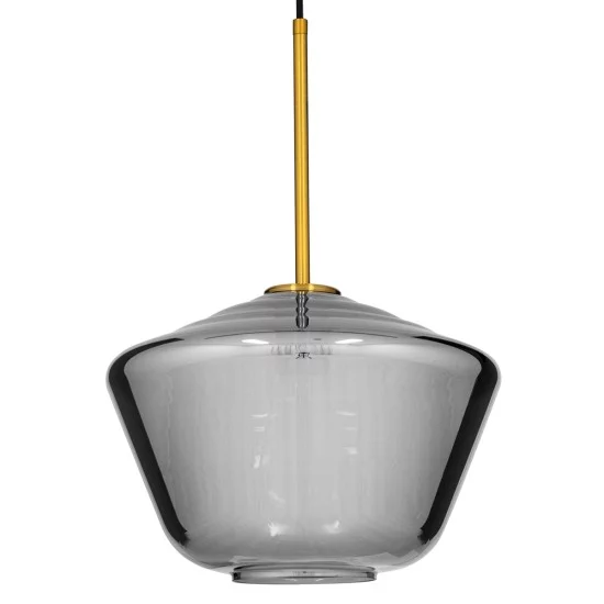 AMARIS 00873 Μοντέρνο Κρεμαστό Φωτιστικό Οροφής με Ντουί 1 x E27 AC 220-240V IP20 - Χρυσό Πλατίνα & Μαύρο Φιμέ - Μ30 x Π30 x Y22cm