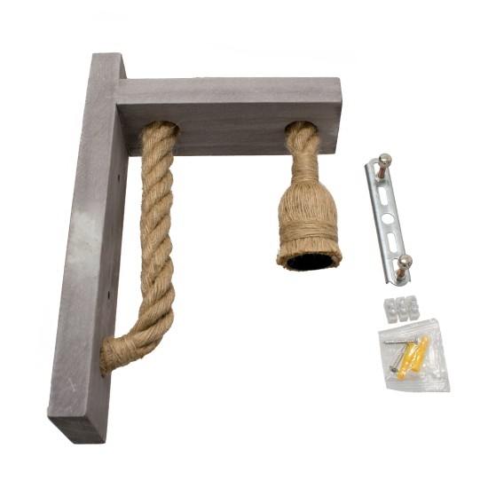 KENSI 00879 Boho Φωτιστικό Τοίχου - Απλίκα με Ντουί 1 x E27 AC 220-240V IP20 - Καφέ & Μπεζ - Μ7 x Π20 x Υ30cm