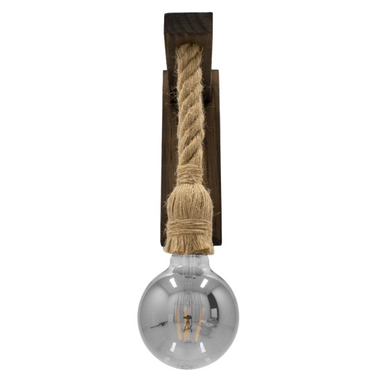 KENSI 00883 Boho Φωτιστικό Τοίχου - Απλίκα με Ντουί 1 x E27 AC 220-240V IP20 - Καφέ & Μπεζ - Μ7 x Π19 x Υ28cm