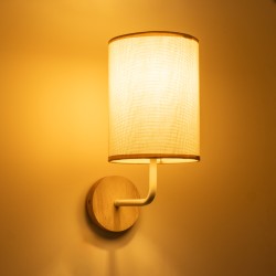 OASIS 00884 Μοντέρνο Φωτιστικό Τοίχου - Απλίκα με Ντουί 1 x E27 AC 220-240V IP20 - Λευκό & Μπεζ - Μ15 x Π20 x Υ35cm