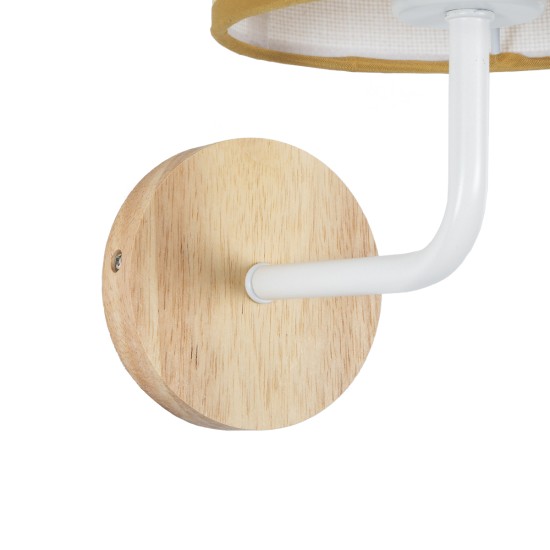 OASIS 00884 Μοντέρνο Φωτιστικό Τοίχου - Απλίκα με Ντουί 1 x E27 AC 220-240V IP20 - Λευκό & Μπεζ - Μ15 x Π20 x Υ35cm