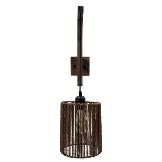 CASTI 00887 Boho Φωτιστικό Τοίχου - Απλίκα με Ντουί 1 x E27 AC 220-240V IP20 - Καφέ - Μ18 x Π30 x Υ75cm