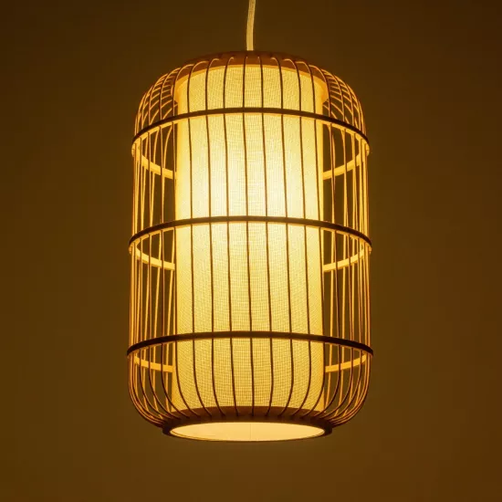 HIBISCUS 00893 Boho Κρεμαστό Φωτιστικό Οροφής με Ντουί 1 x E27 AC 220-240V IP20 - Μπεζ - Μ25 x Π25 x Υ42cm