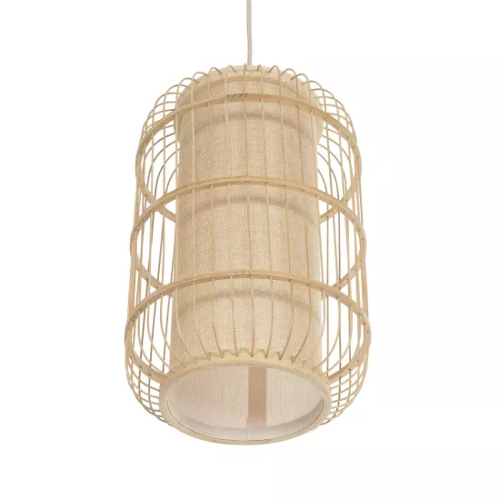 HIBISCUS 00893 Boho Κρεμαστό Φωτιστικό Οροφής με Ντουί 1 x E27 AC 220-240V IP20 - Μπεζ - Μ25 x Π25 x Υ42cm