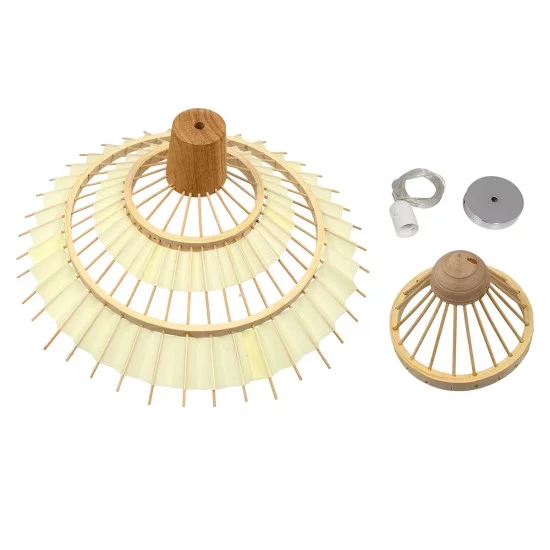 VENTALIA 00897 Boho Κρεμαστό Φωτιστικό Οροφής με Ντουί 1 x E27 AC 220-240V IP20 - Μπεζ - Μ40 x Π40 x Y22cm