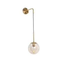 MADISON 01427 Μοντέρνο Φωτιστικό Τοίχου - Απλίκα με Ντουί 1 x E27 AC 220-240V IP20 - Χρυσό & Μελί - Μ15 x Π25 x Υ65cm